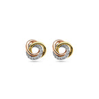 oorknoppen 9 mm 14K tricolor goud