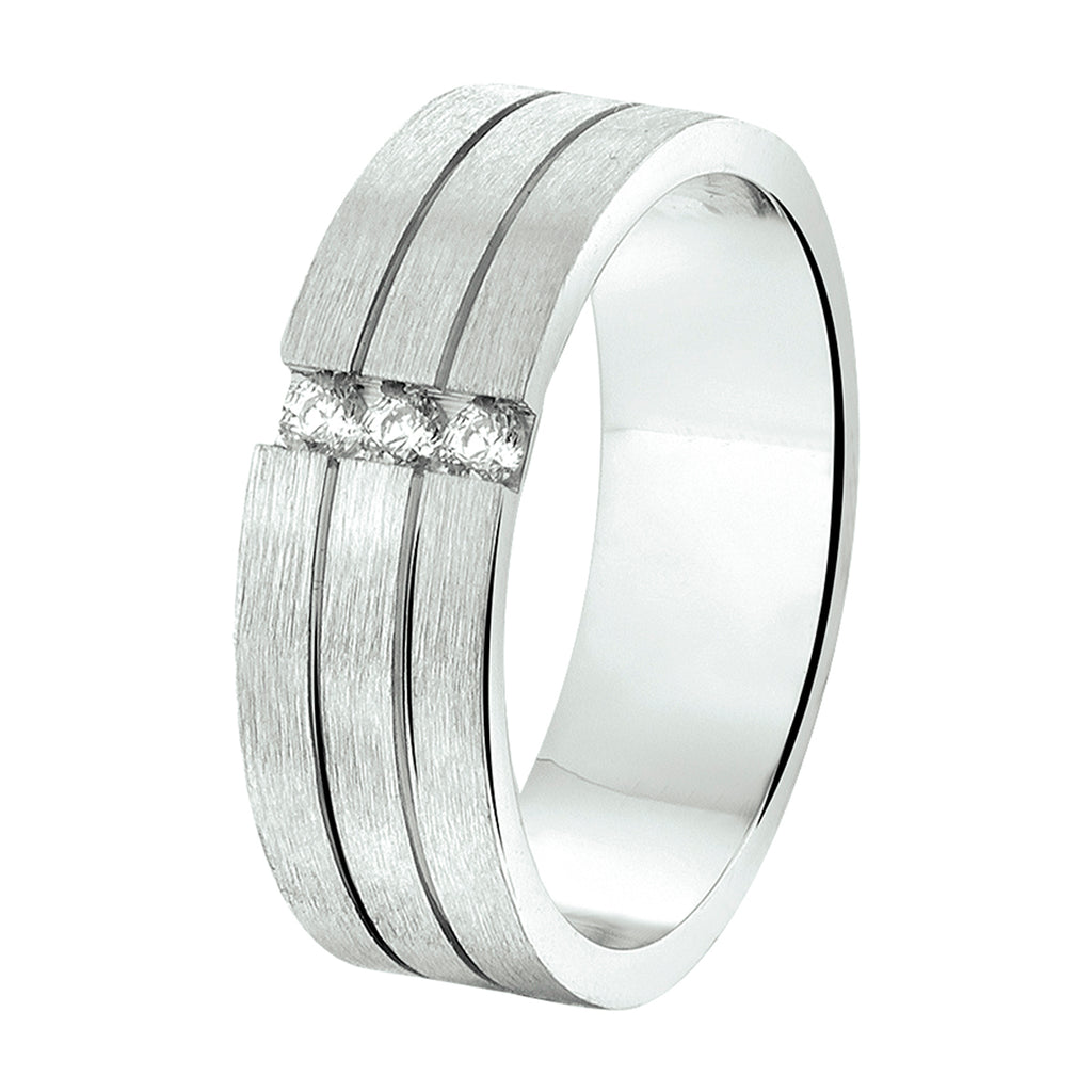 ring a207 - 6 mm - met cz zilver gerhodineerd