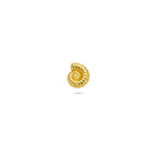 Flat Back Piercing Muschel 6 mm 1 Mikron Silber vergoldet (gelb)