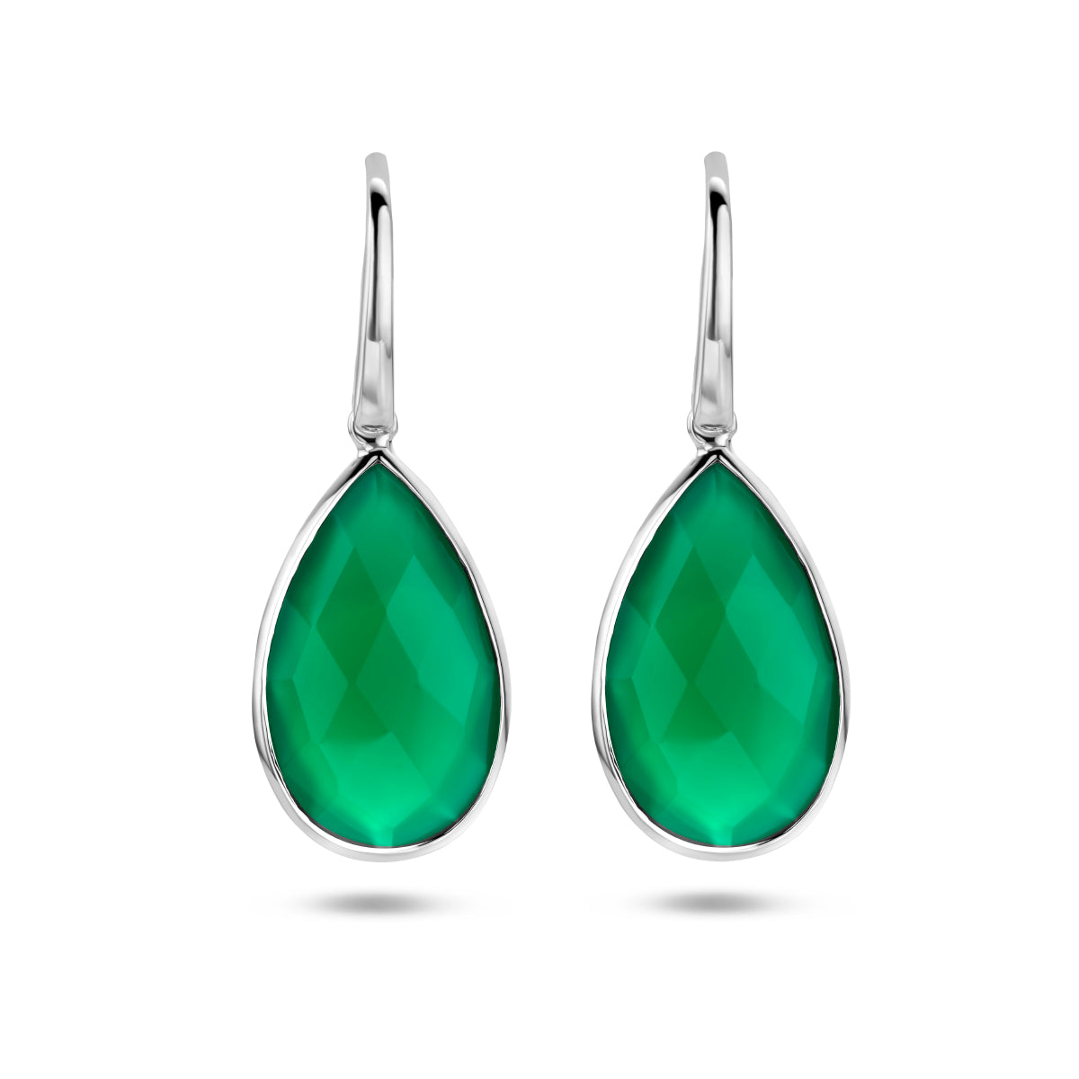 oorhangers groen kwarts franse haak zilver gerhodineerd