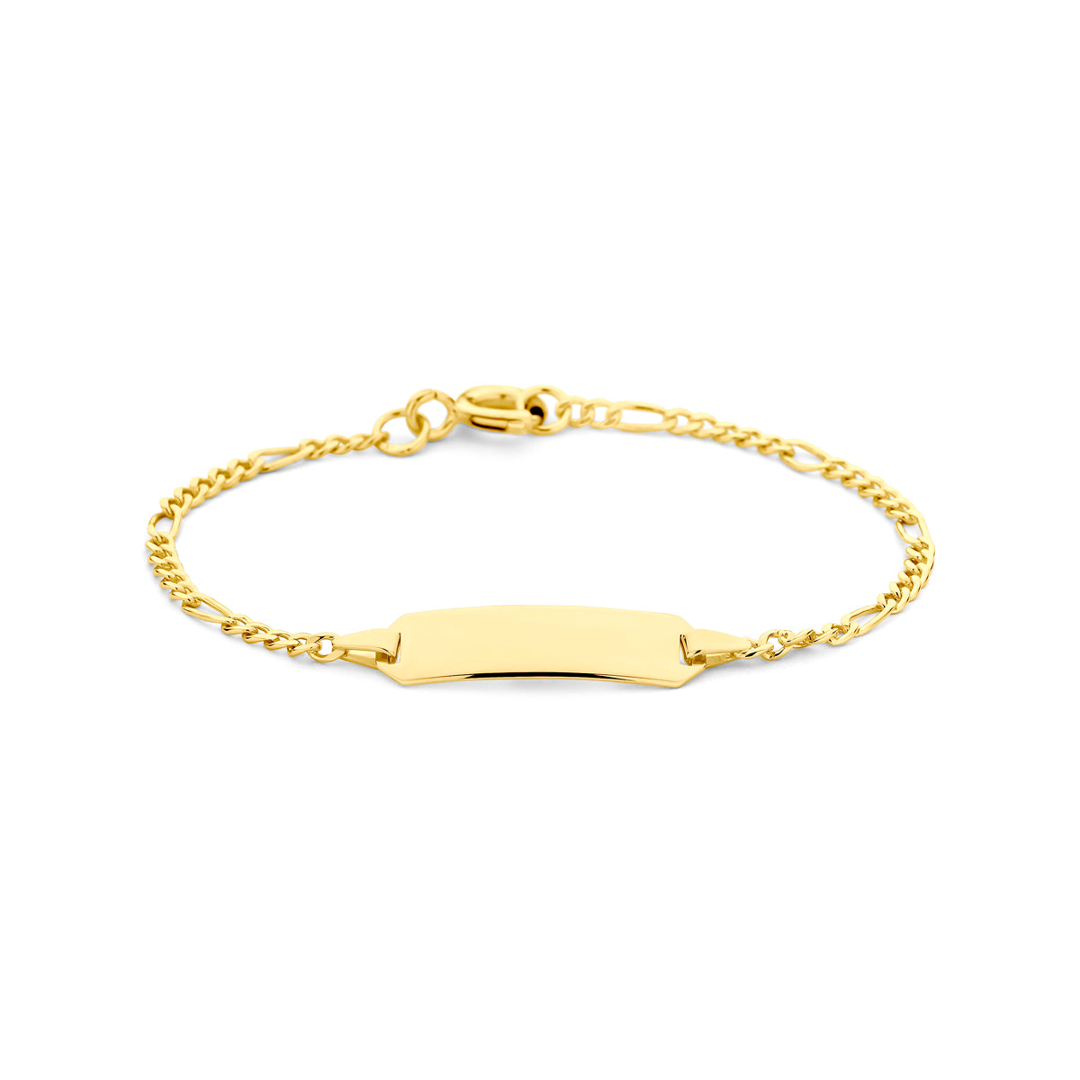 Gravurarmband Figaroplatte 5,0 mm 14K Gelbgold