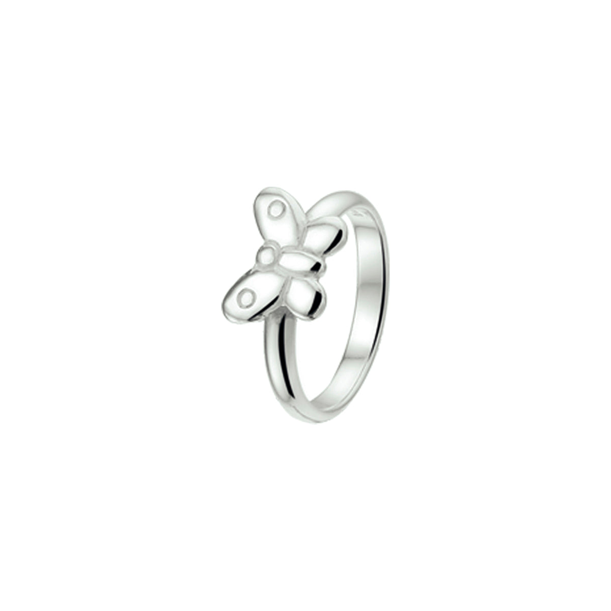 Ring Schmetterling silber weiß