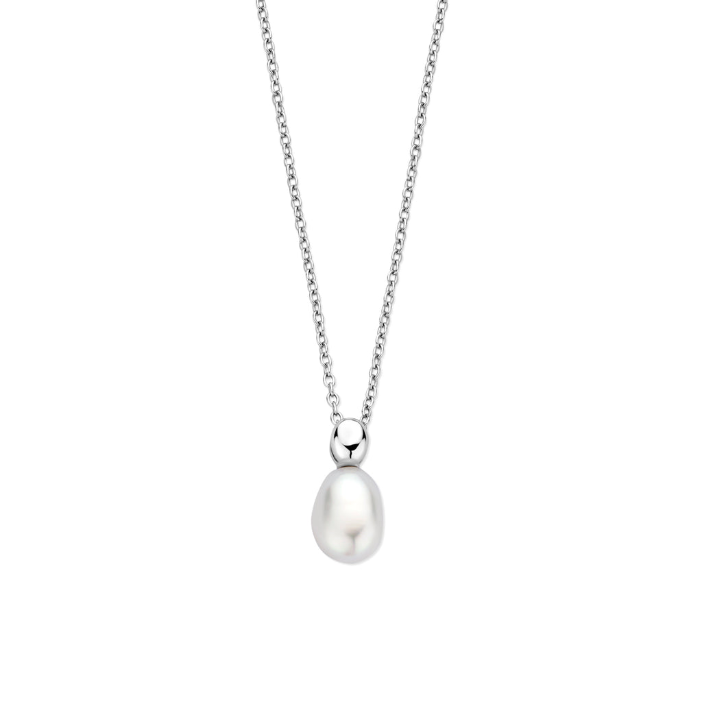 collier parel 40 + 4 cm zilver gerhodineerd