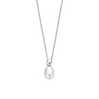 collier parel 40 + 4 cm zilver gerhodineerd