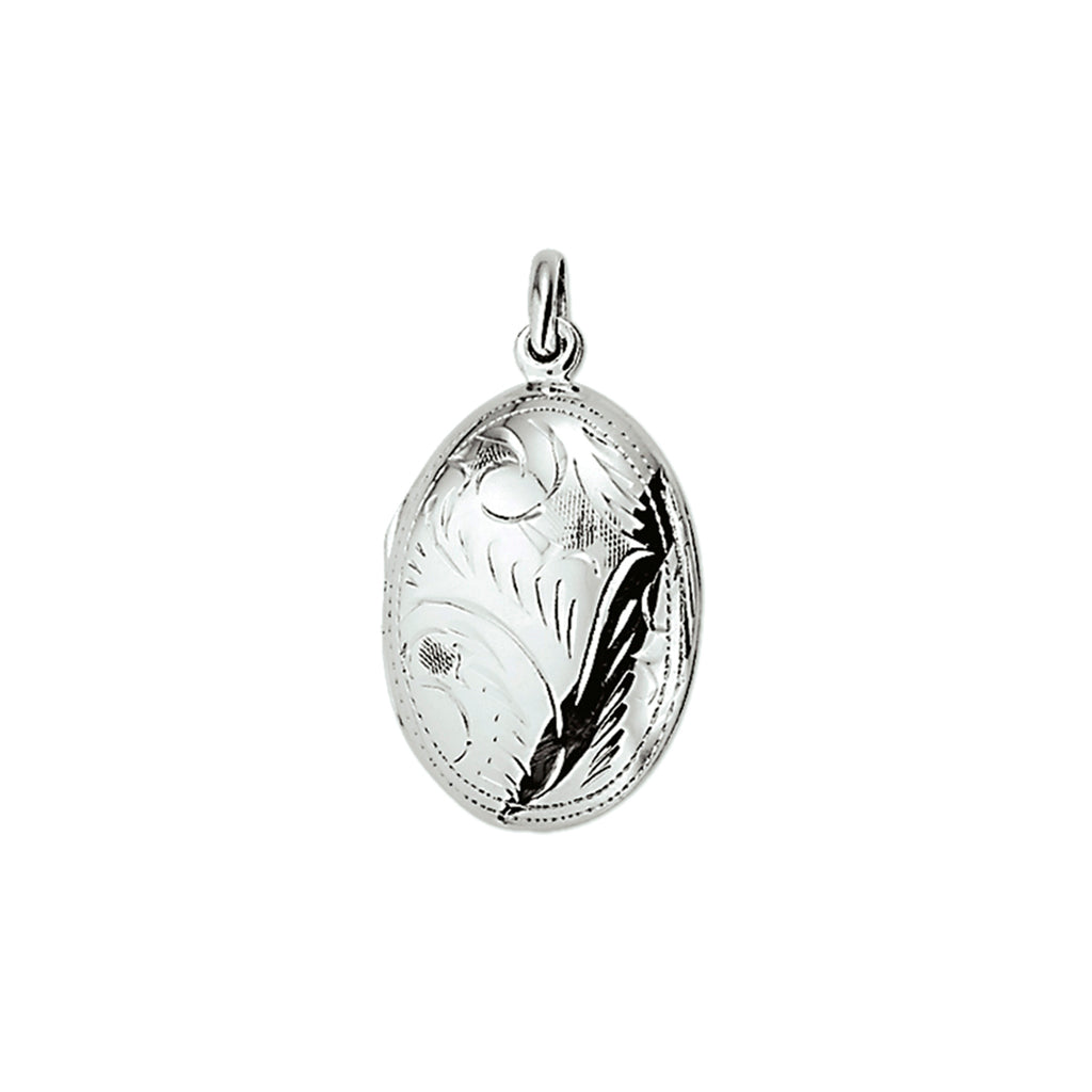 Medaillon-Gravur 21 mm rhodiniertes Silber