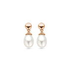 oorhangers parel 15 mm 14K roségoud - ovaal