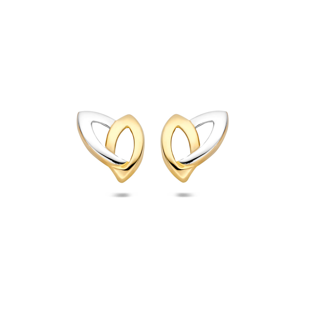 oorknoppen bicolor gestift 10,1 mm 14K geelgoud