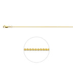 vossestaart rond 1,1 mm 14K geelgoud