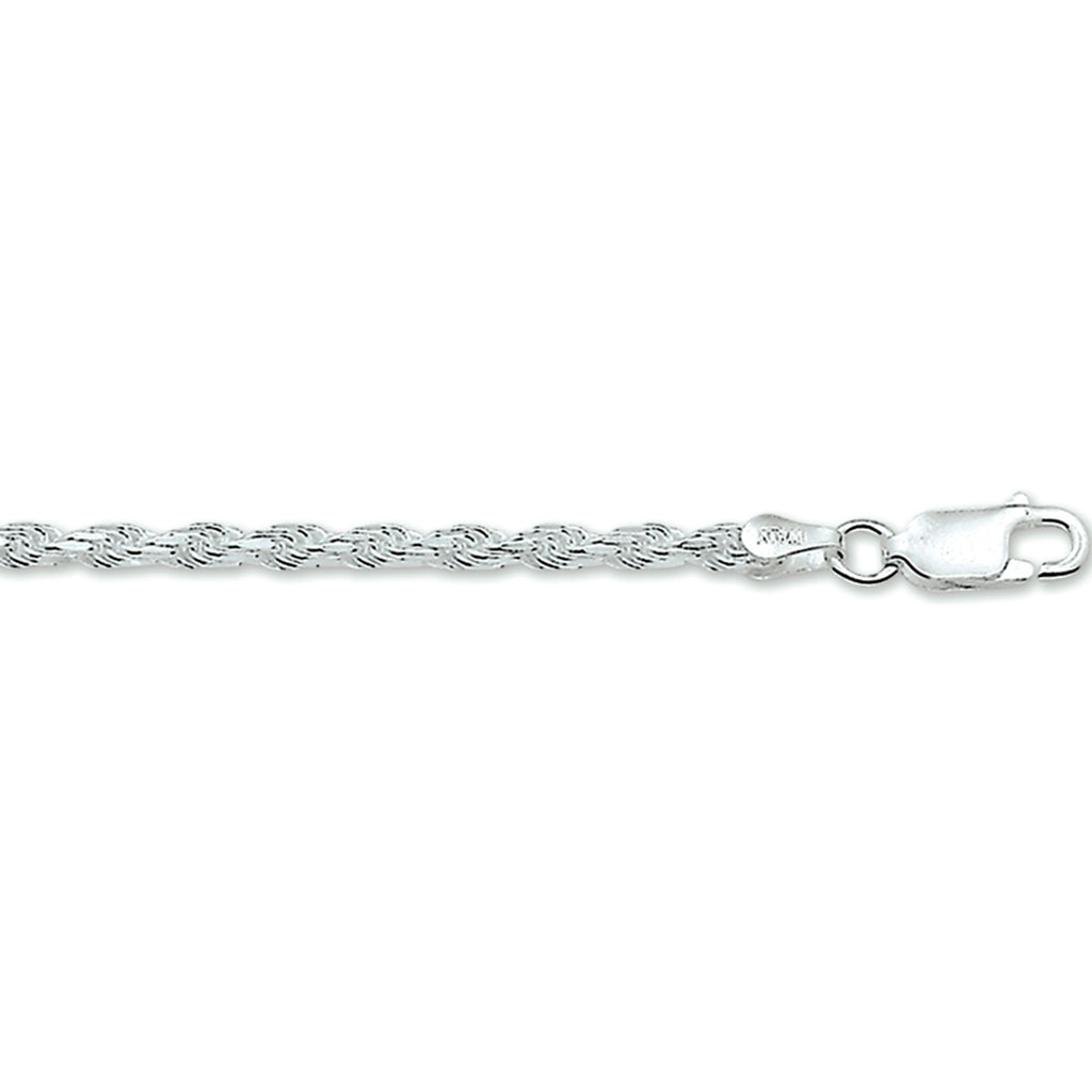 koord gediamanteerd 2,2 mm zilver wit