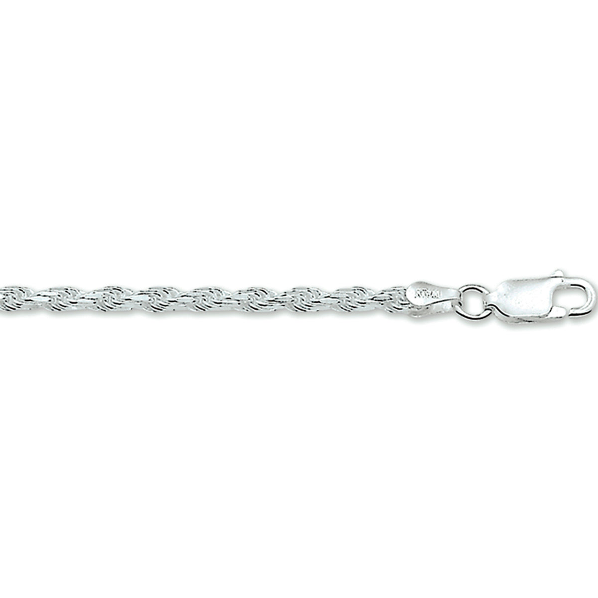 koord gediamanteerd 2,2 mm zilver wit