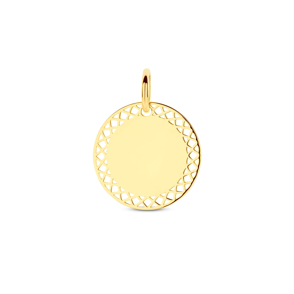 graveerhanger 20 mm 14K geelgoud