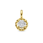 Anhänger Zirkonia 12 mm 14K Gelbgold
