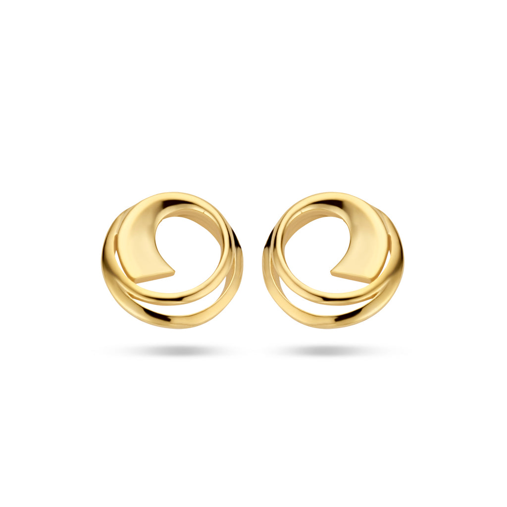Ohrstecker rund 14K Gelbgold