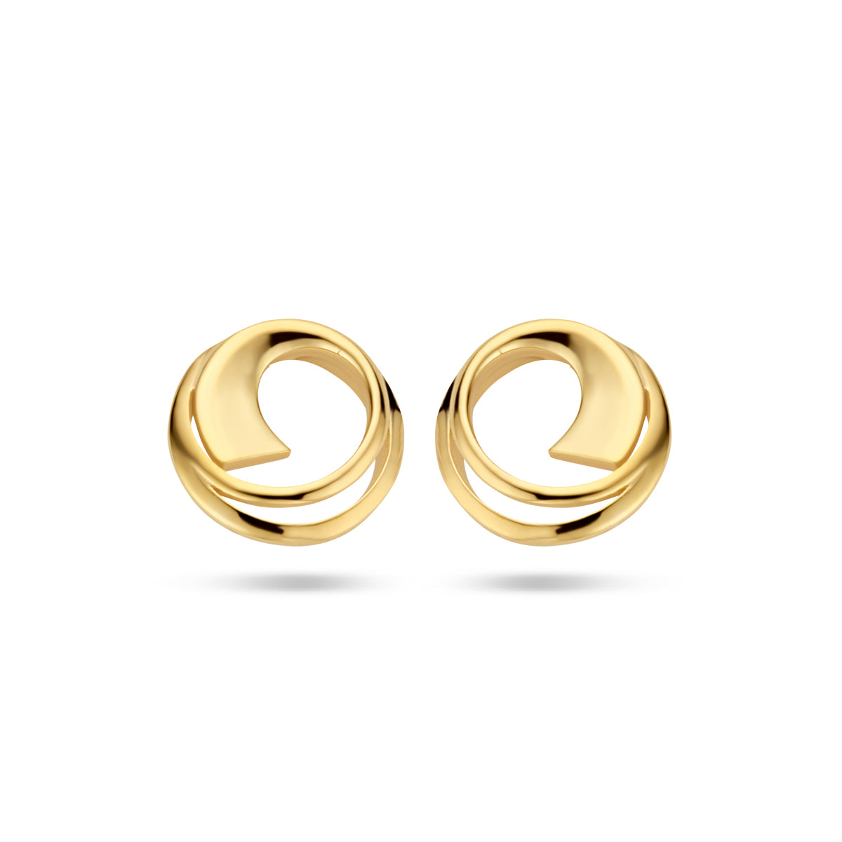 Ohrstecker rund 14K Gelbgold