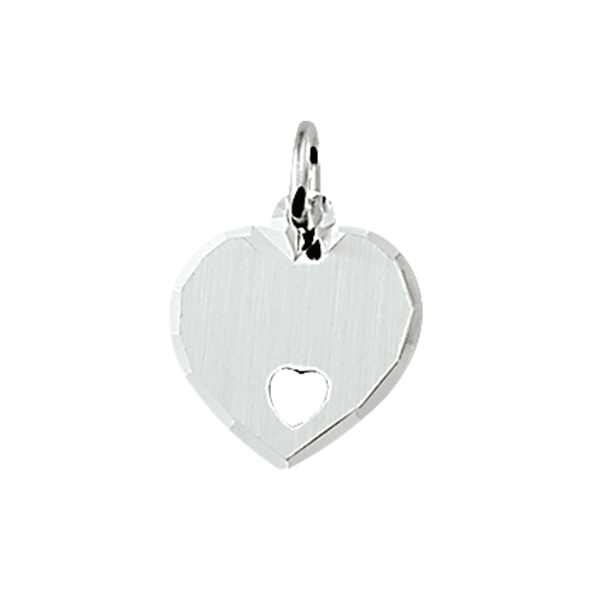 Gravur Herz diamantiert silber weiß