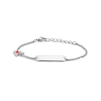Gravurarmband Bär und Herz Plättchen 4,5 mm 11 + 2 cm Silber rhodiniert