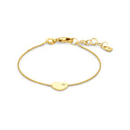 9k armband hartje zirkonia 11 + 2 cm 9K geel