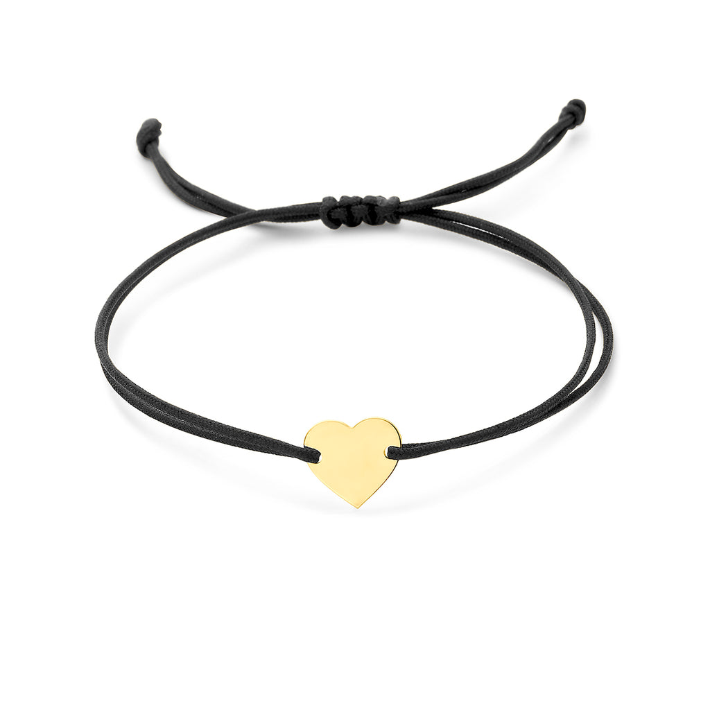 9k graveerarmband hartje polyester zwart max. 20 cm 9K rubber/nylon/leer