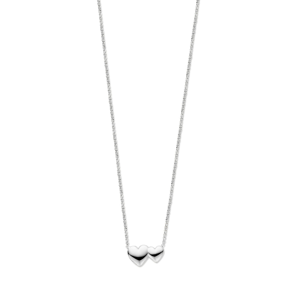 Halskette Herzen 41 + 4 cm Silber rhodiniert