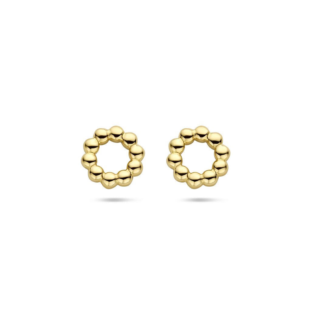 Ohrstecker Kreis Kugeln 14K Gelbgold