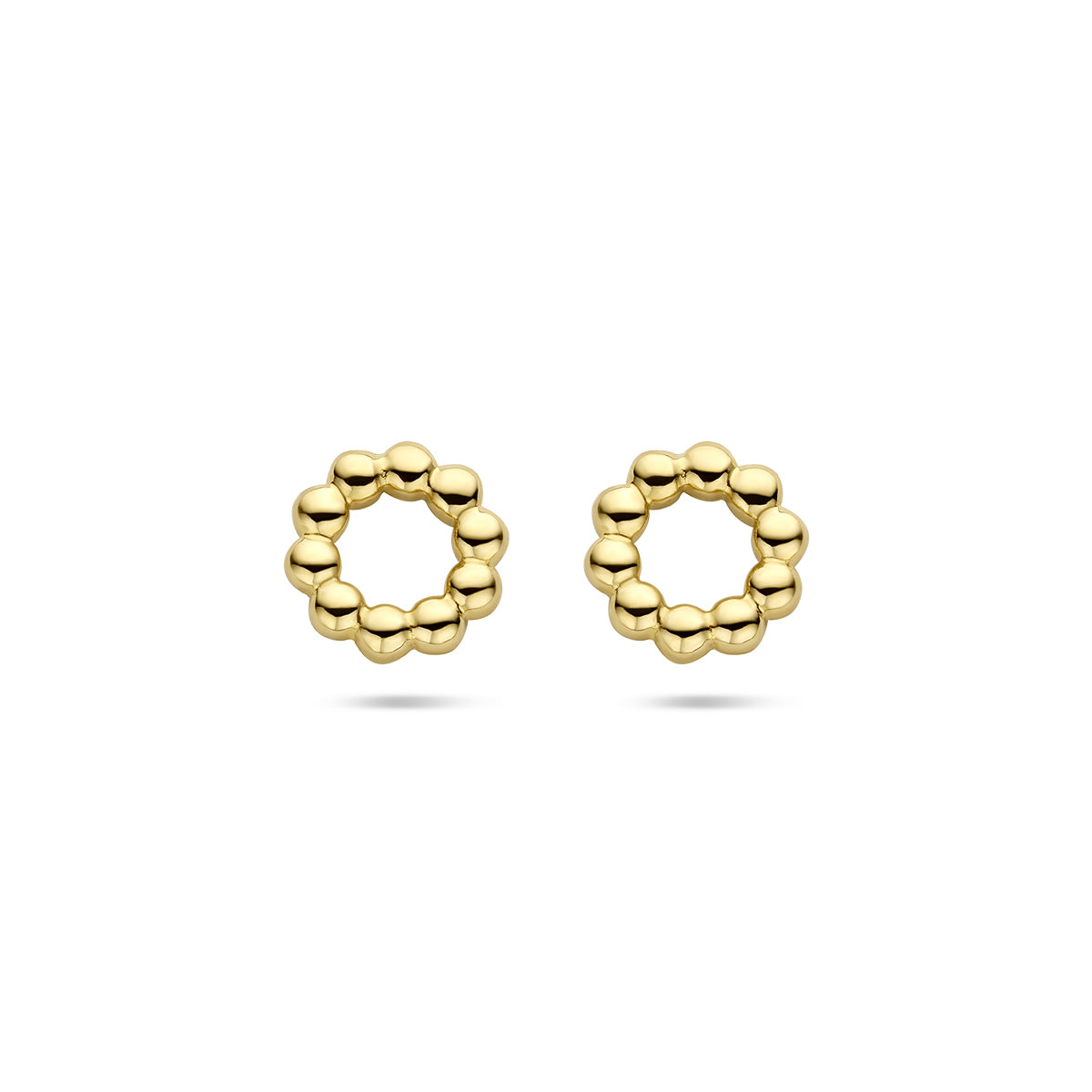 Ohrstecker Kreis Kugeln 14K Gelbgold