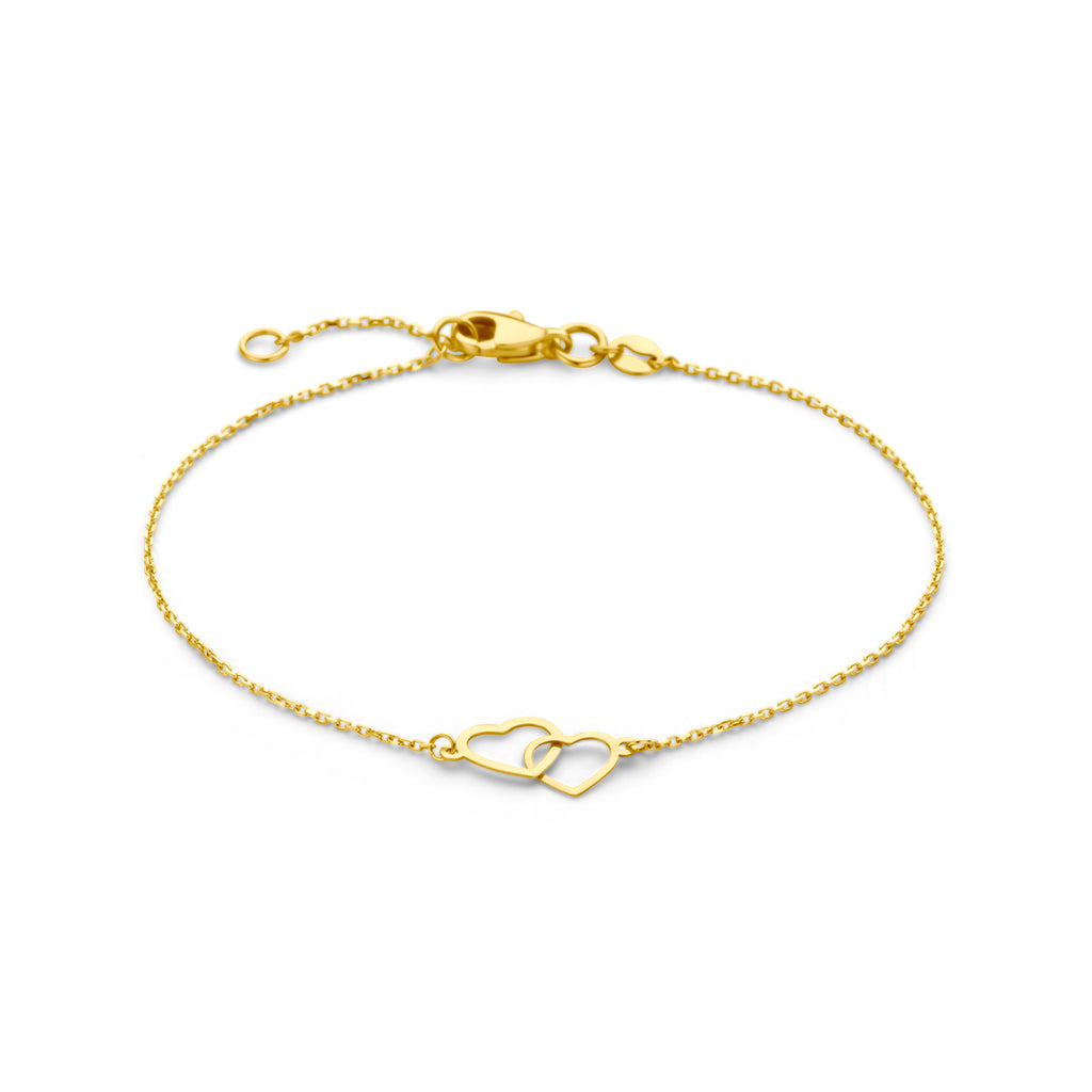 Armband Herzen 17 - 19 cm 14K Gelbgold