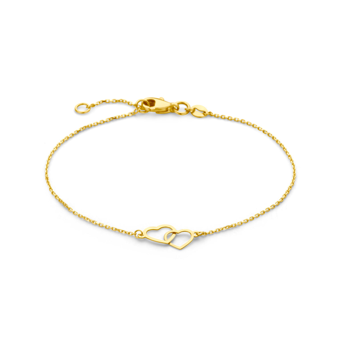 Armband Herzen 17 - 19 cm 14K Gelbgold