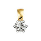 hanger diamant 0.10ct h si 7 mm 14K bicolor goud geel/wit