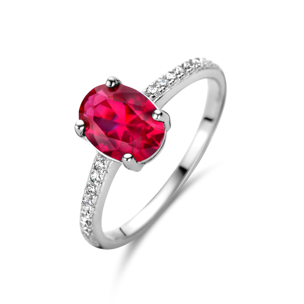 ring zirkonia korund en zirkonia zilver gerhodineerd