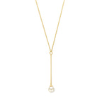 Y-collier parel 43 - 45 - 47 14K geelgoud