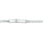 graveerarmband valkenoog plaat 5,0 mm 16 - 18 cm zilver wit