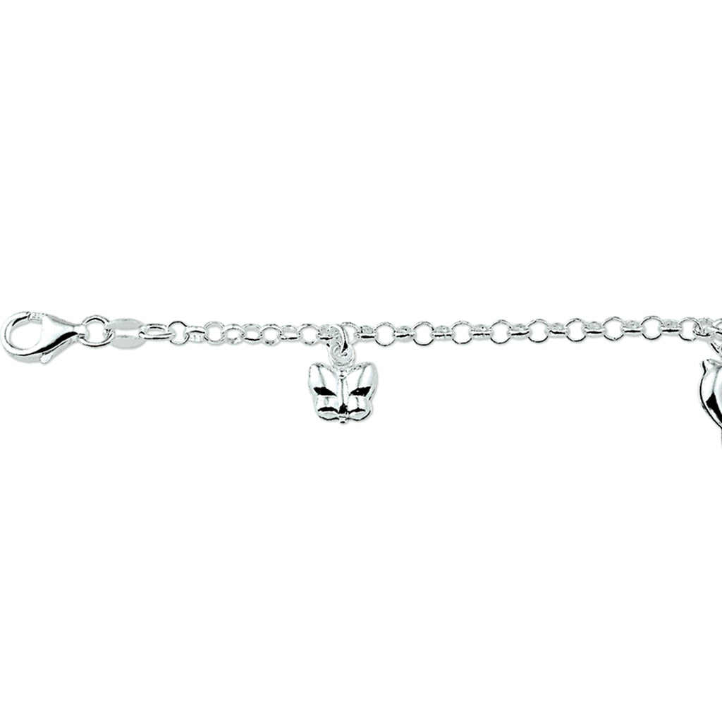 Armband verschiedene Charms 15 cm silberweiß