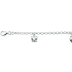 Armband verschiedene Charms 15 cm silberweiß