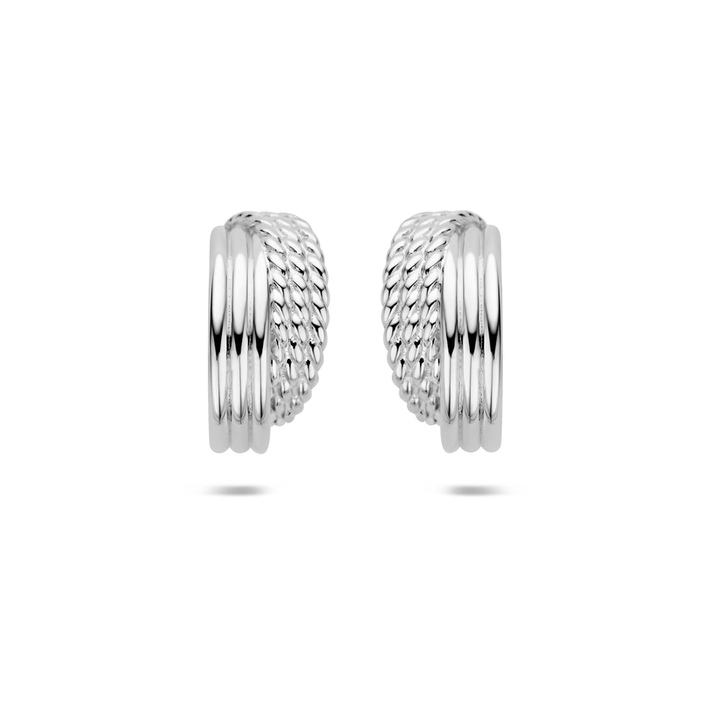 Stecker-Ohrringe 16 mm rhodiniert Silber