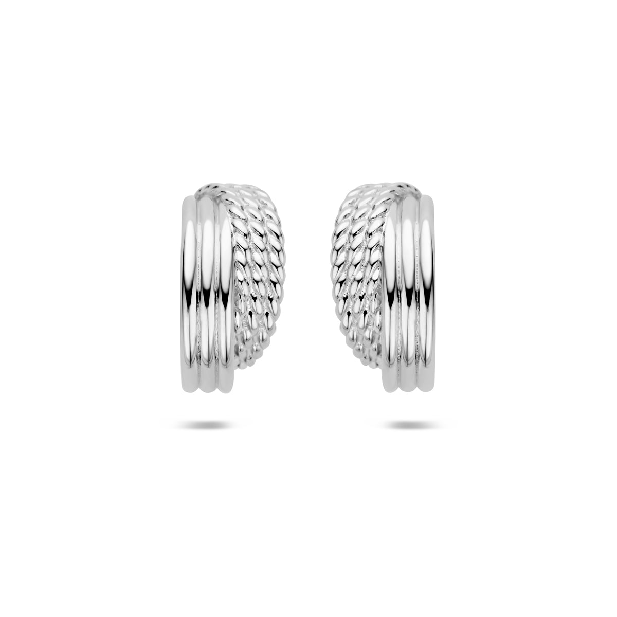 Stecker-Ohrringe 16 mm rhodiniert Silber