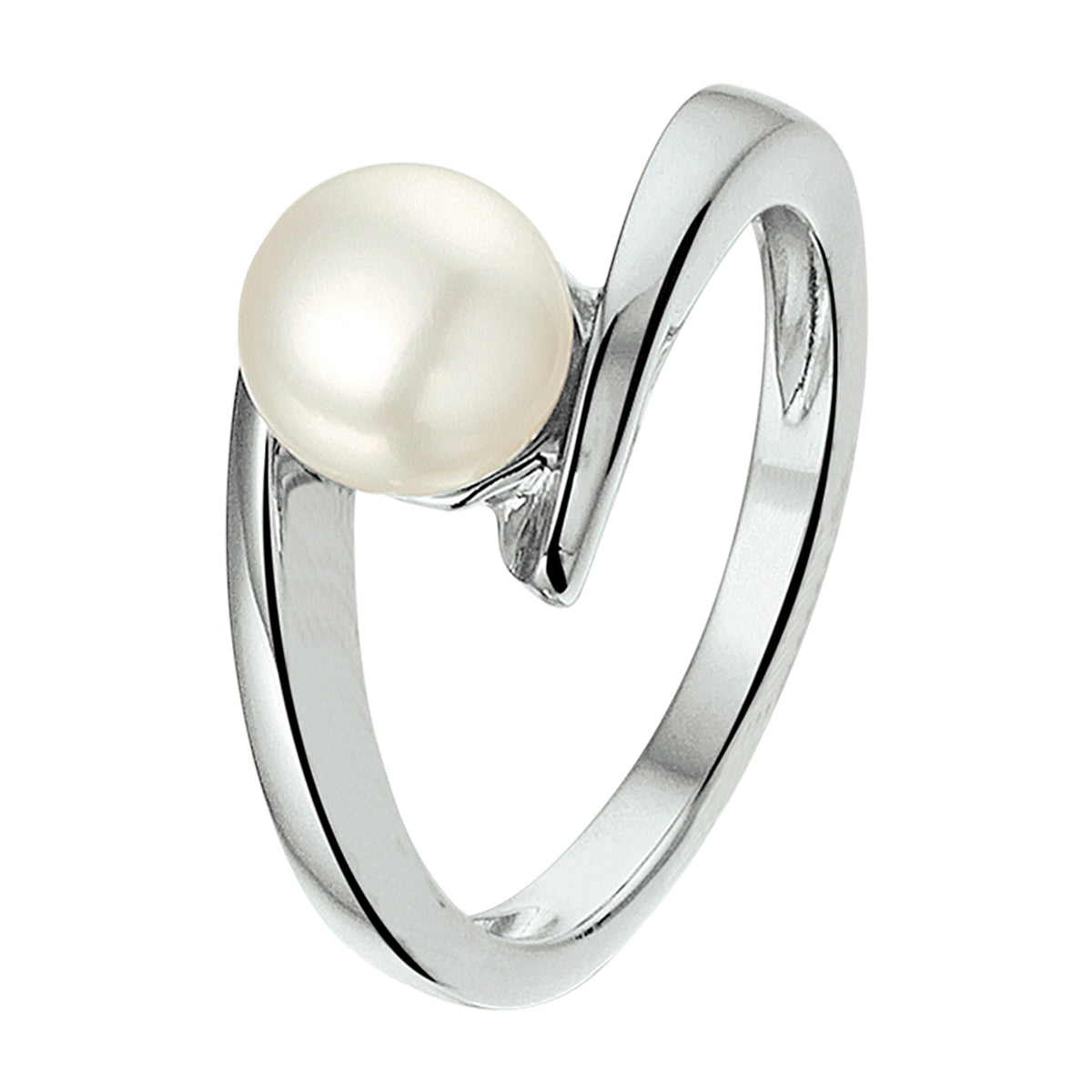 Ring Perle Silber rhodiniert