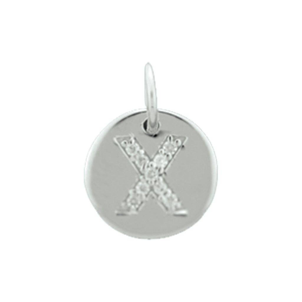 hanger letter m zirkonia zilver gerhodineerd