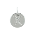 hanger letter m zirkonia zilver gerhodineerd