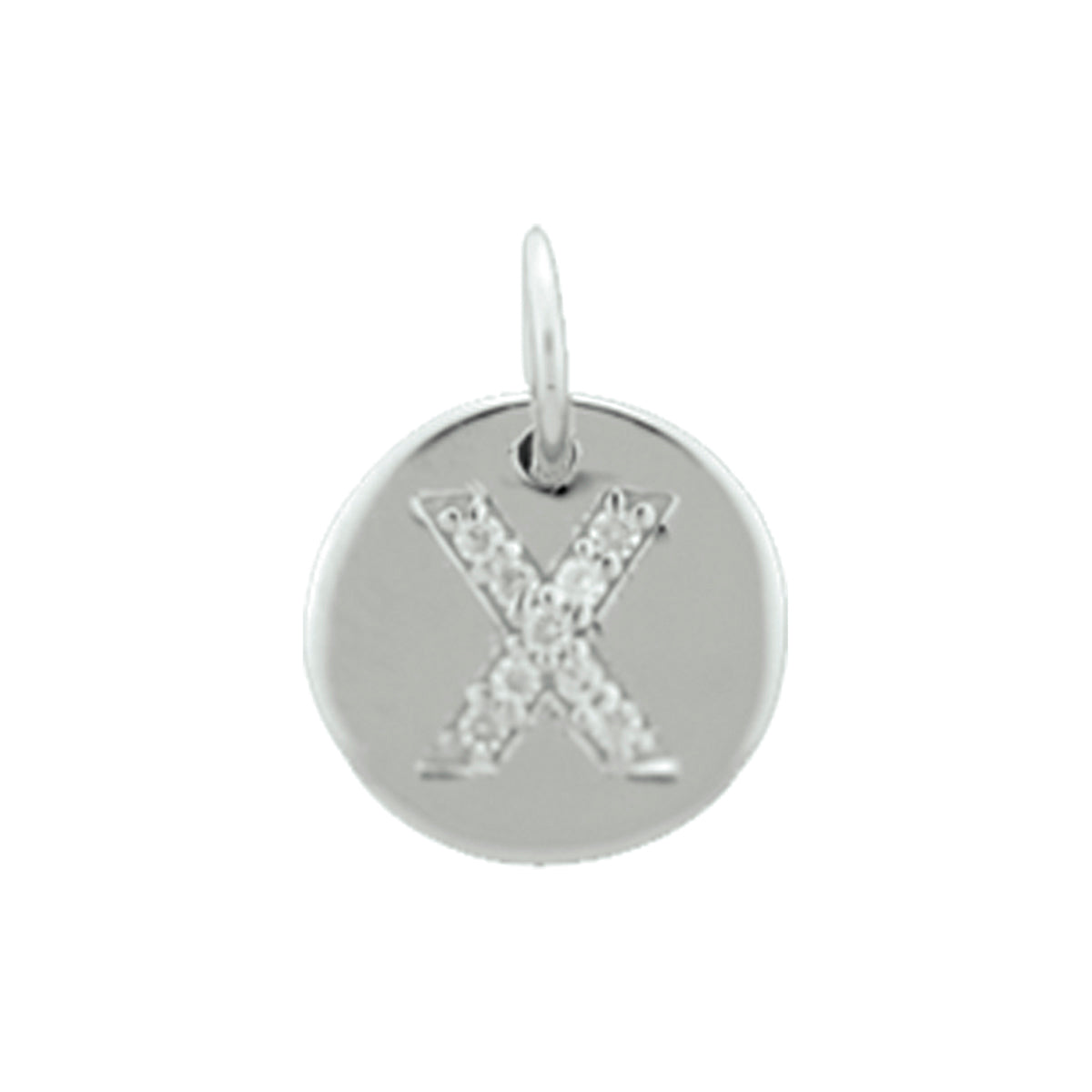 hanger letter m zirkonia zilver gerhodineerd