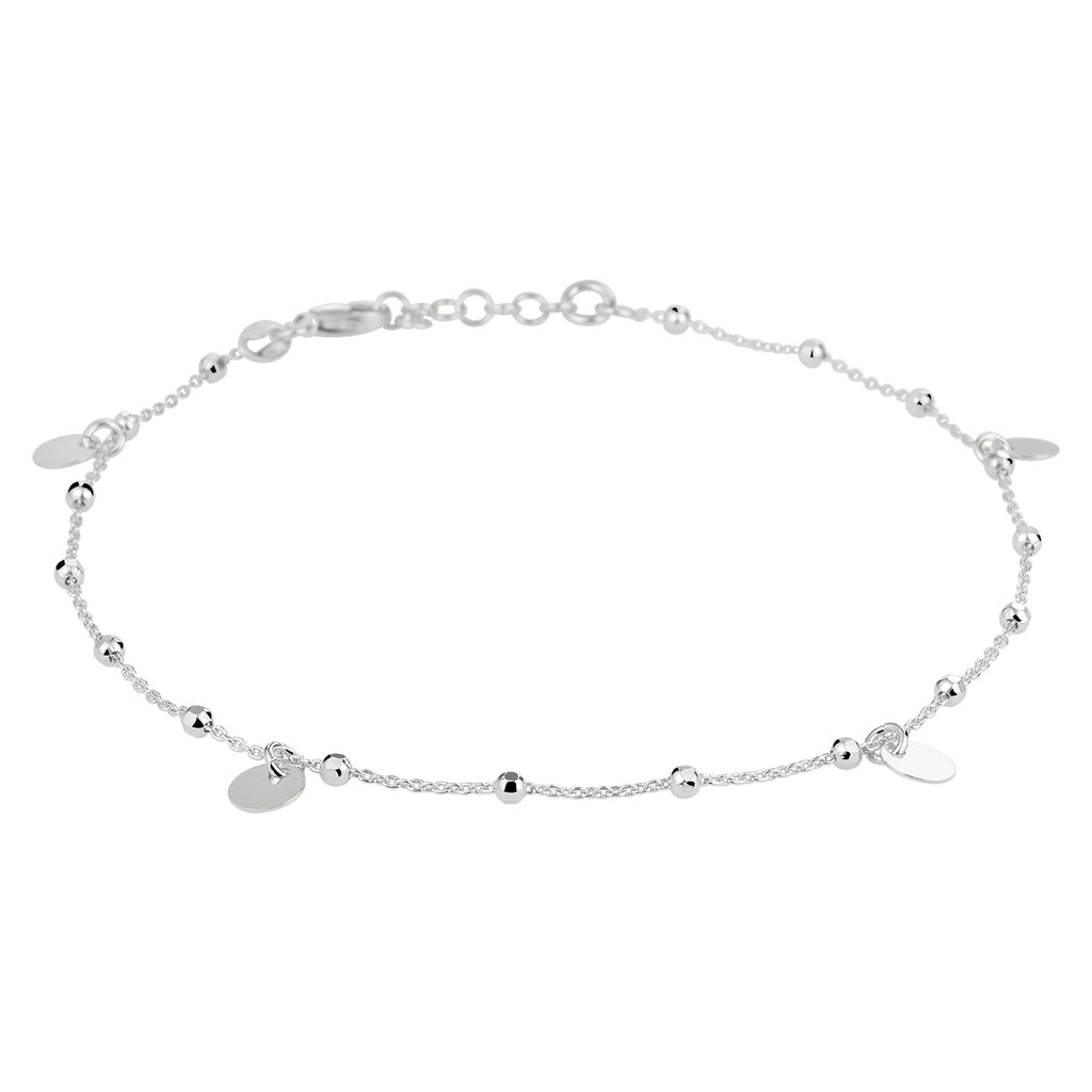 Fußkettchen Kreise 24 + 2 cm Silber rhodiniert