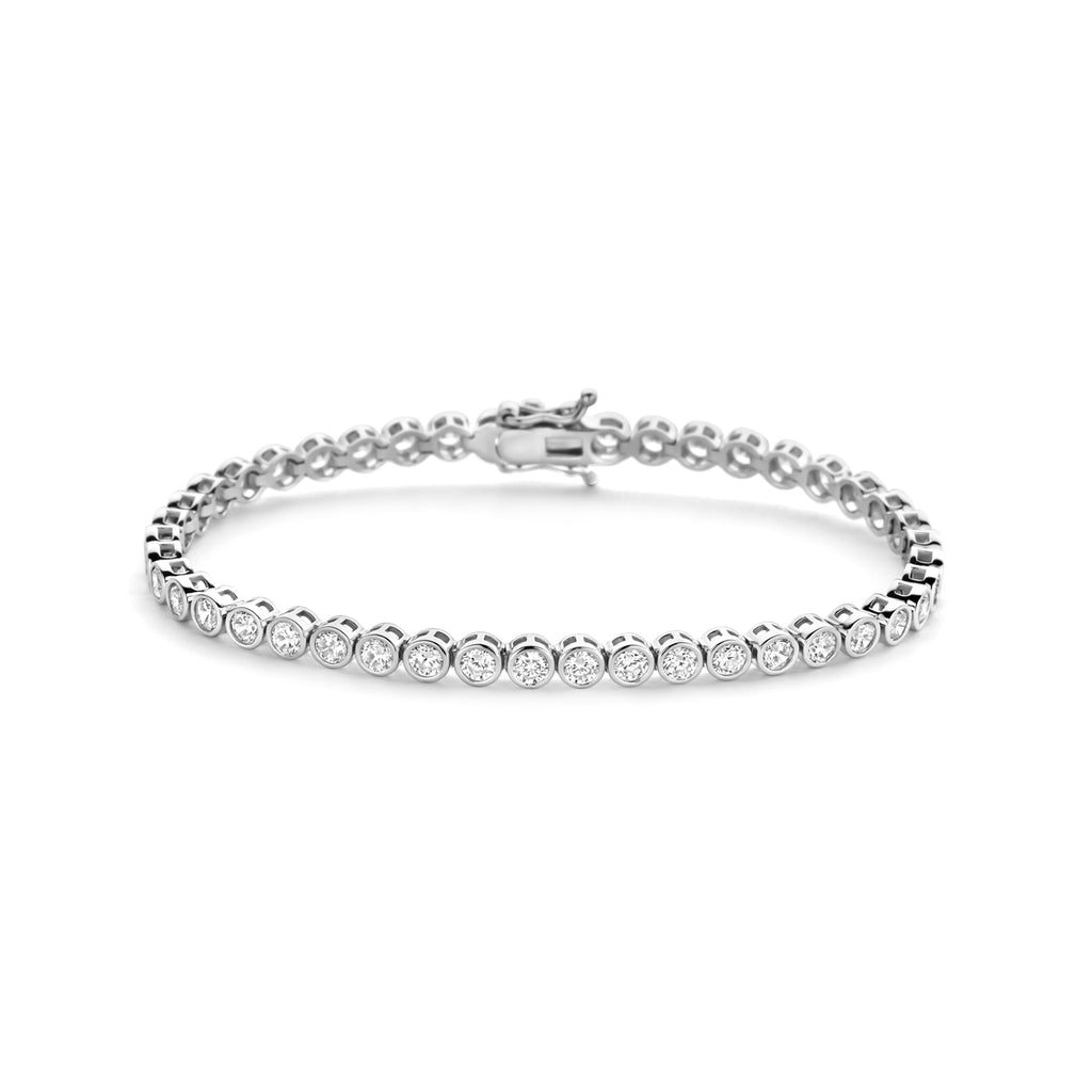 tennisarmband zirkonia 4 mm zilver gerhodineerd
