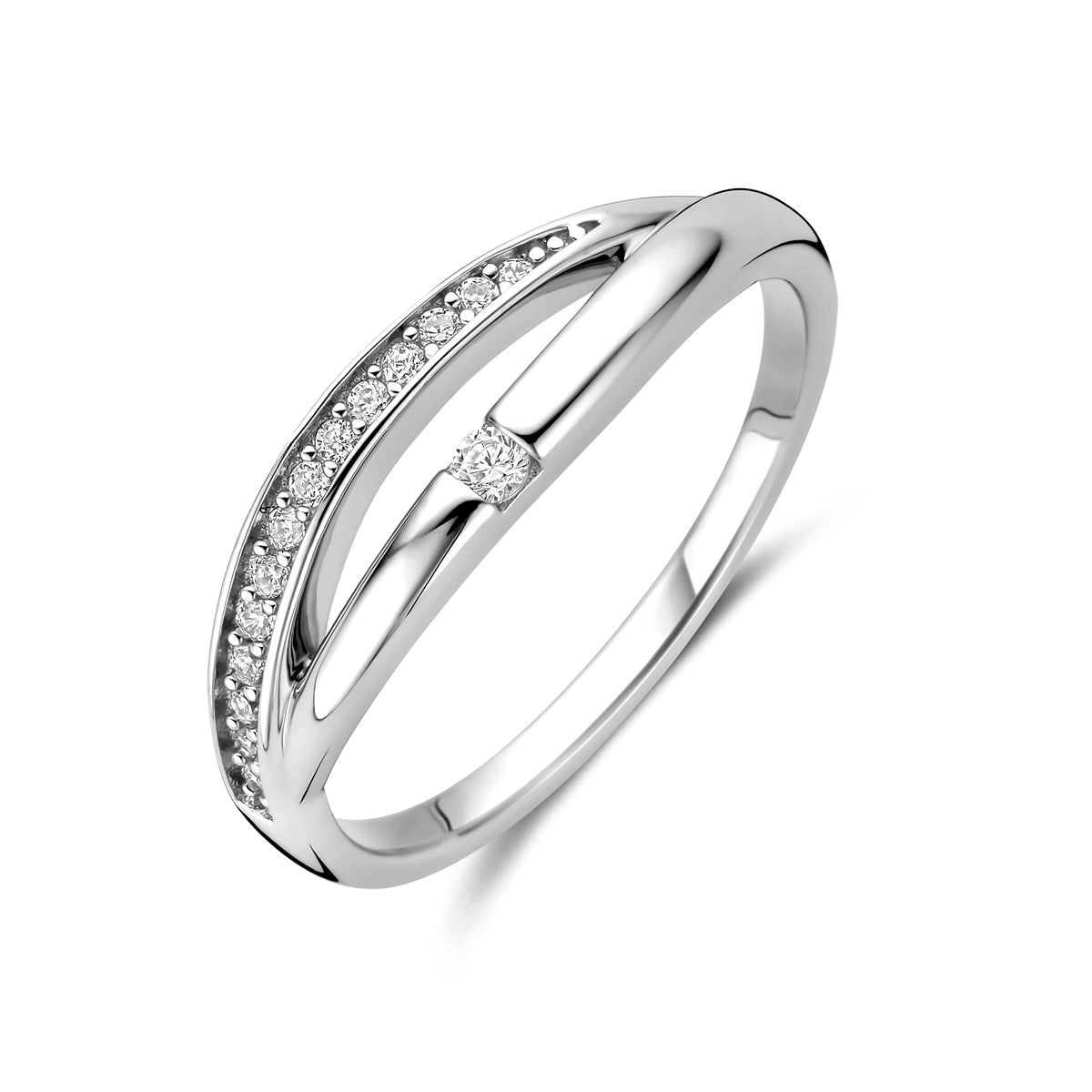 Ring Zirkonia Silber rhodiniert