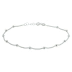 Fußkettchenperlen 3,0 mm Silber rhodiniert