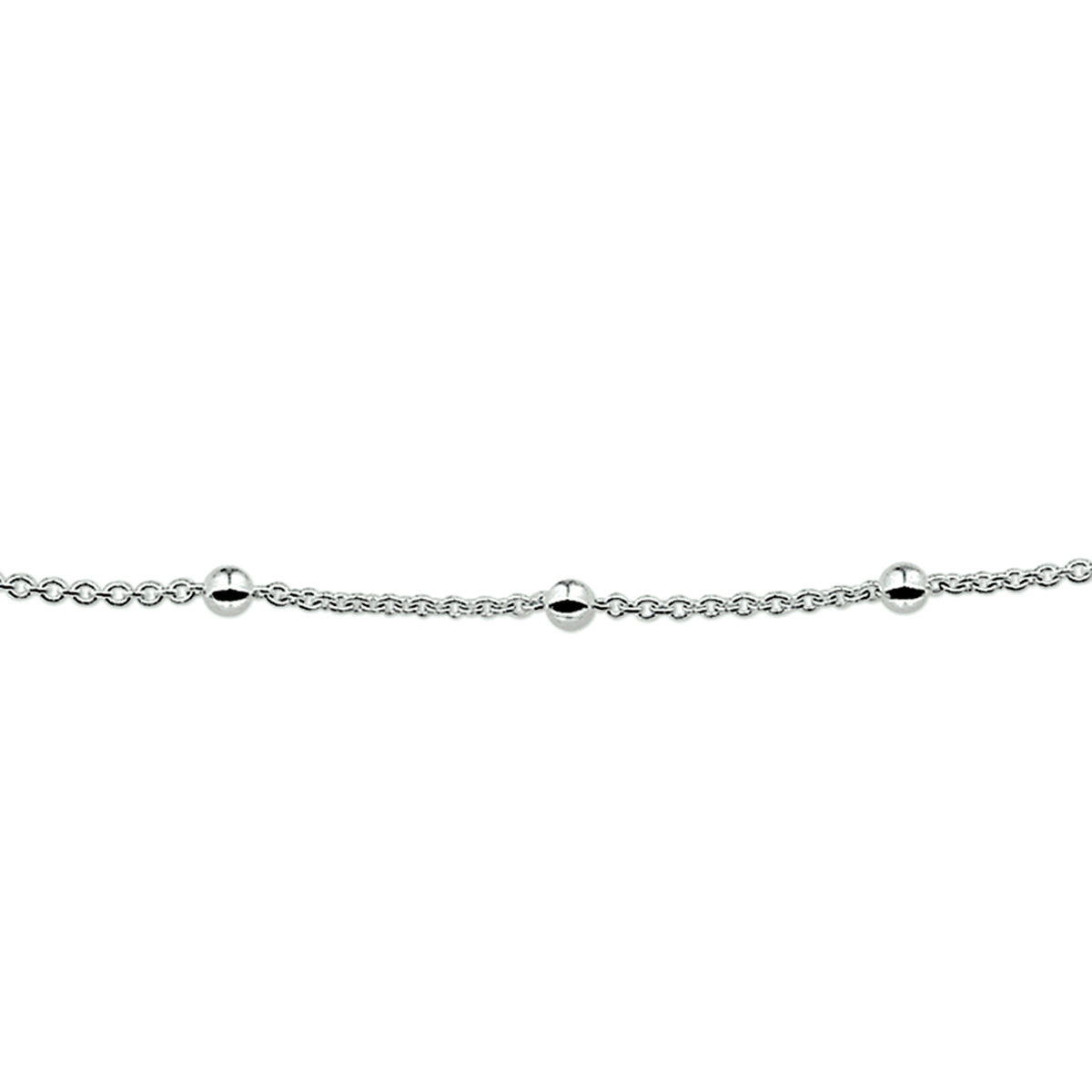 Fußkettchen Anker und Perlen 3,0 mm silberweiß