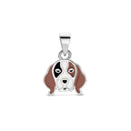 Anhänger Emaille Hund 14 mm Silber rhodiniert