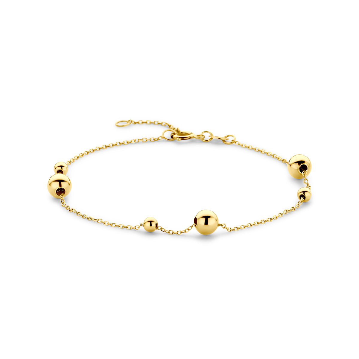 Armband Kugeln 16,5 - 18,5 cm 14K Gelbgold