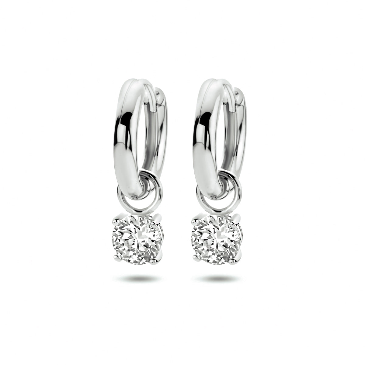 klapoorringen zirkonia 23,5 mm zilver gerhodineerd