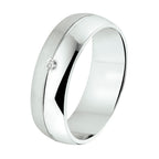 Ring A205 – 6 mm – mit CZ-Silber rhodiniert