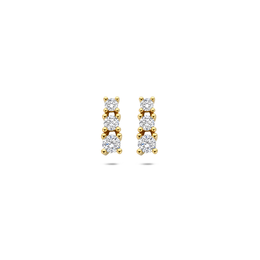 oorknoppen lab grown diamant 0.50ct (2x 0.25ct) f vs 10,5 mm 14K geelgoud