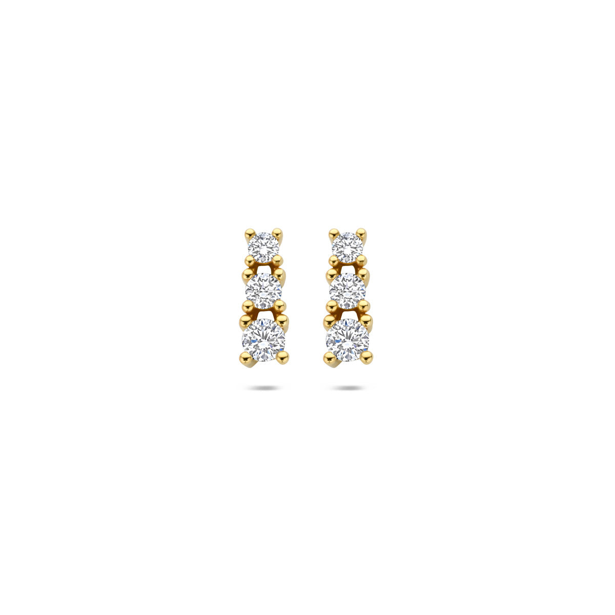 oorknoppen lab grown diamant 0.50ct (2x 0.25ct) f vs 10,5 mm 14K geelgoud